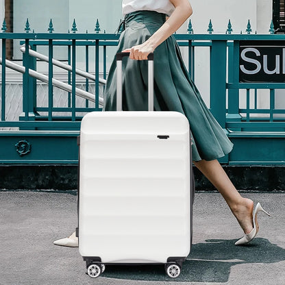 Hard Luggage Sets with Double Spinner Wheels,For Air,2-Piece Suitcase Sets,White
