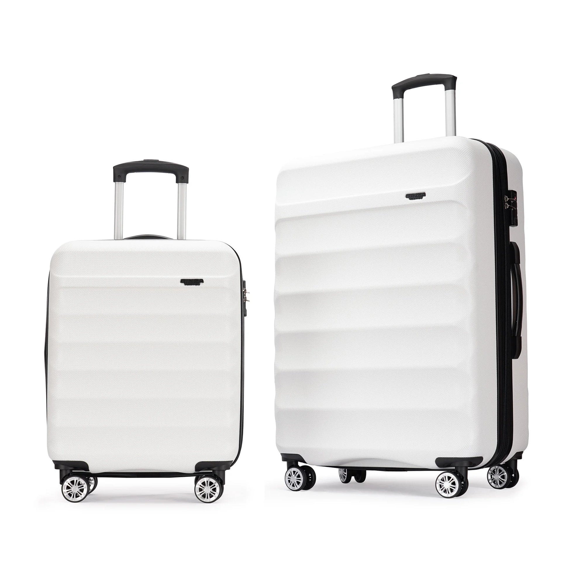 Hard Luggage Sets with Double Spinner Wheels,For Air,2-Piece Suitcase Sets,White